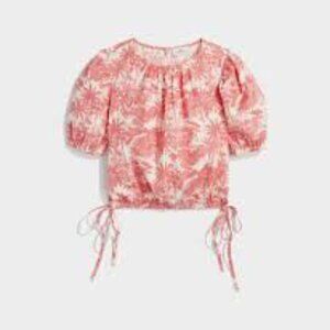 NWT Vineyard Vines Women's Coverups Cinched Puff Sleeve Top Toile Rum Runner, XL